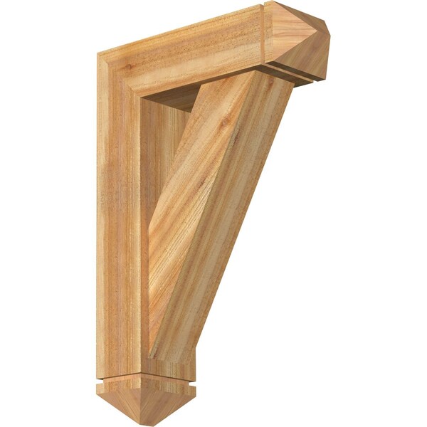 Ekena Millwork Traditional Arts and Crafts Rough Sawn Bracket w/ Offset Brace, Western Red Cedar, 8"W x 26"D x 38"H BKT0806X26X38TRA03RWR - main